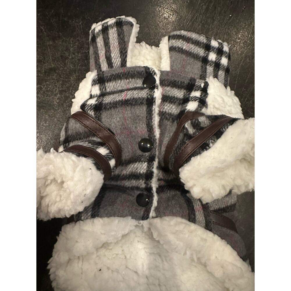 Warm Dog Clothes for Small Dog or Cat Coats Jacket Pet Sweater Grey, X-Small New - Picture 5 of 14